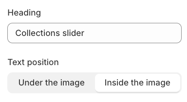 collections slider general